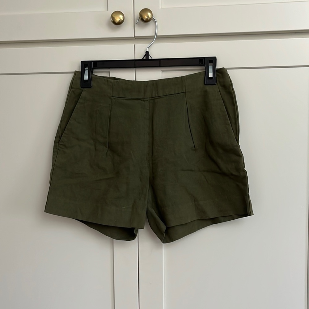 Olive linen madewell shorts